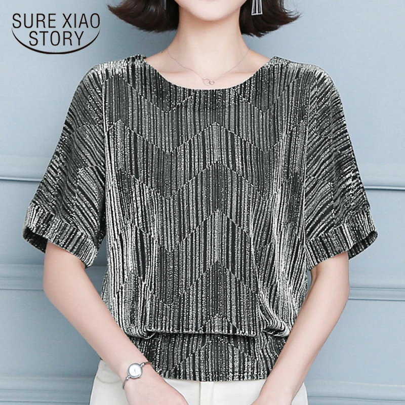 

Модная элегантная блестящая блузка с блестками, туника, женские блузки, блестящая рубашка, топы, серые, золотые, блестящие женские блузки, Повседневная Новинка 10127