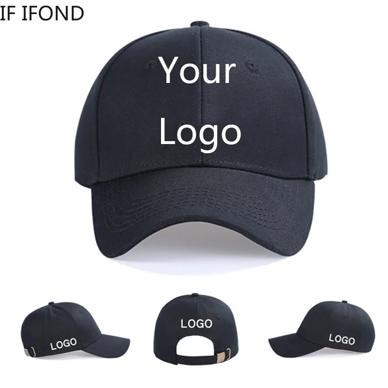 Small Quantity Logo Custom Cap DIY Text Photo Gorra Casual Hats Cotton Dad Hat Snapback Hip Hop Hat Team Baseball Cap