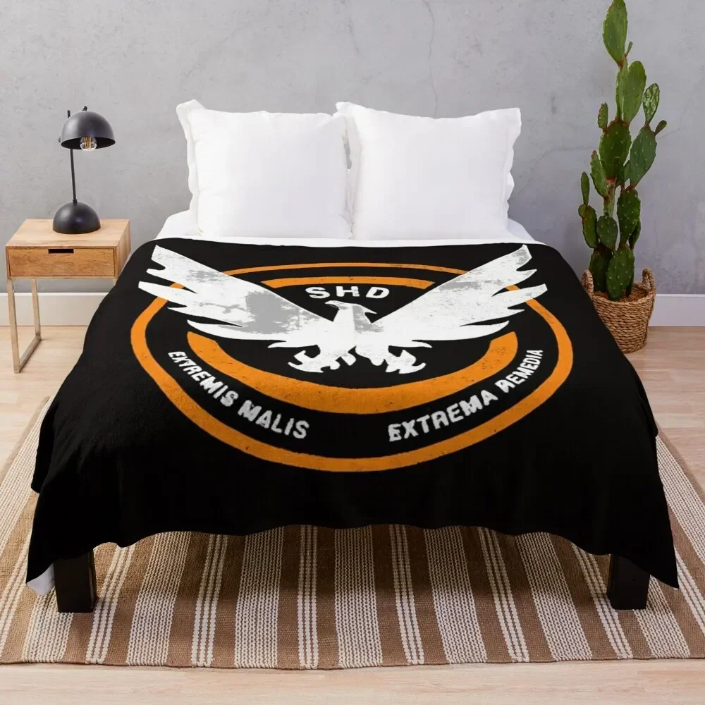 Фото Плед The Division SHD Grunge Logo 2, красивые зимние пледы в клетку, самые мягкие одеяла №1