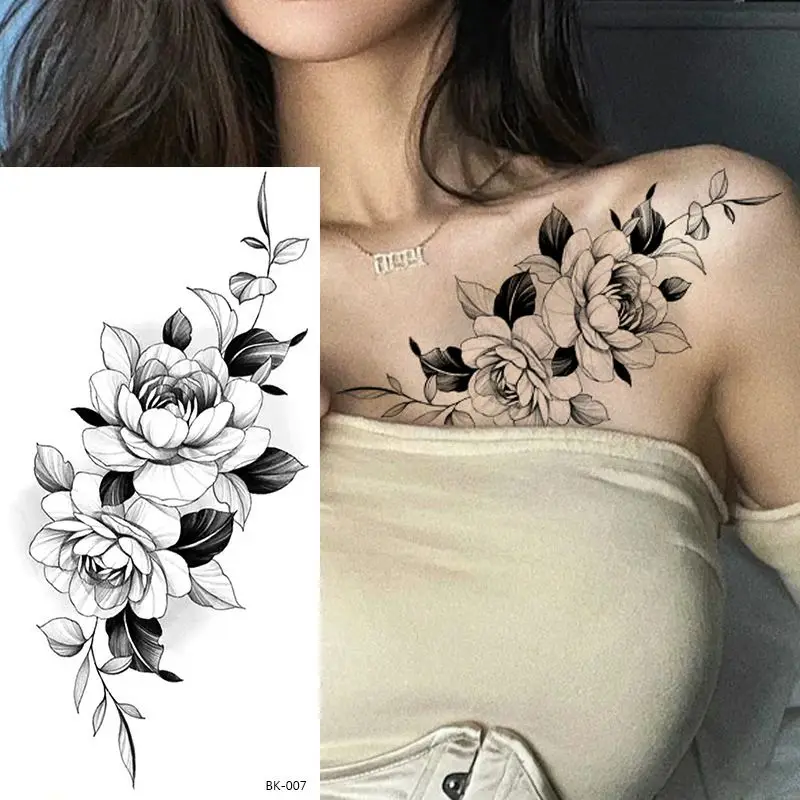 Эскиз сексуальный цветок временная татуировка женский боди-арт живопись руки