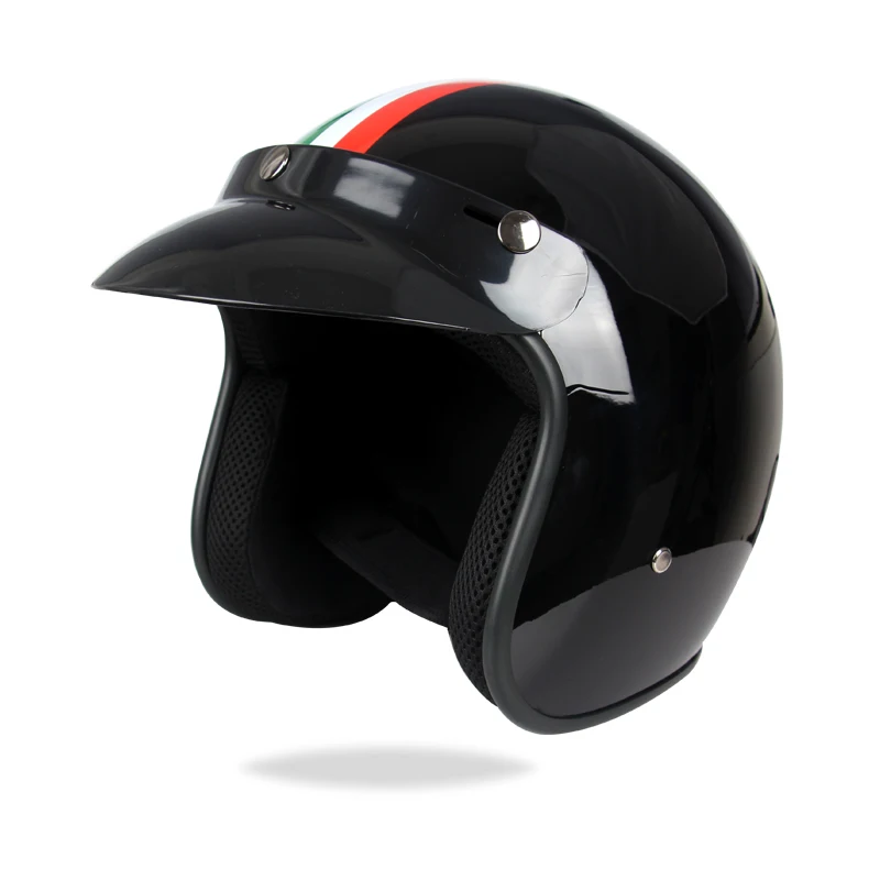 

Motorcycle Open Face Helmet Retro Vintage rbike Safety Casco Para Mopeds Vespa Jet Pilot Capacete De Men Women