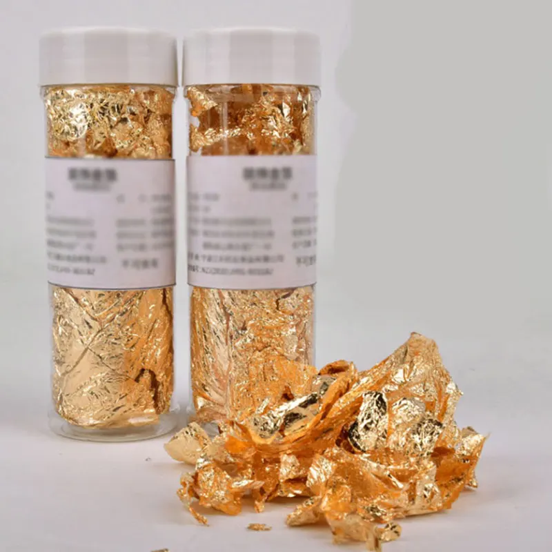 

2g Gold Silver Foil Floral Cupcake Paper Shredded Folia Rice Paper for Cake Decoration Inedible Kitchen Baking Tools Accessories