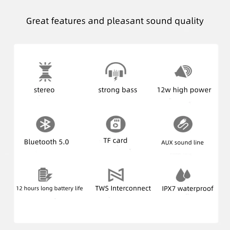 Беспроводной bluetooth-динамик портативный водонепроницаемый сабвуфер музыкальный