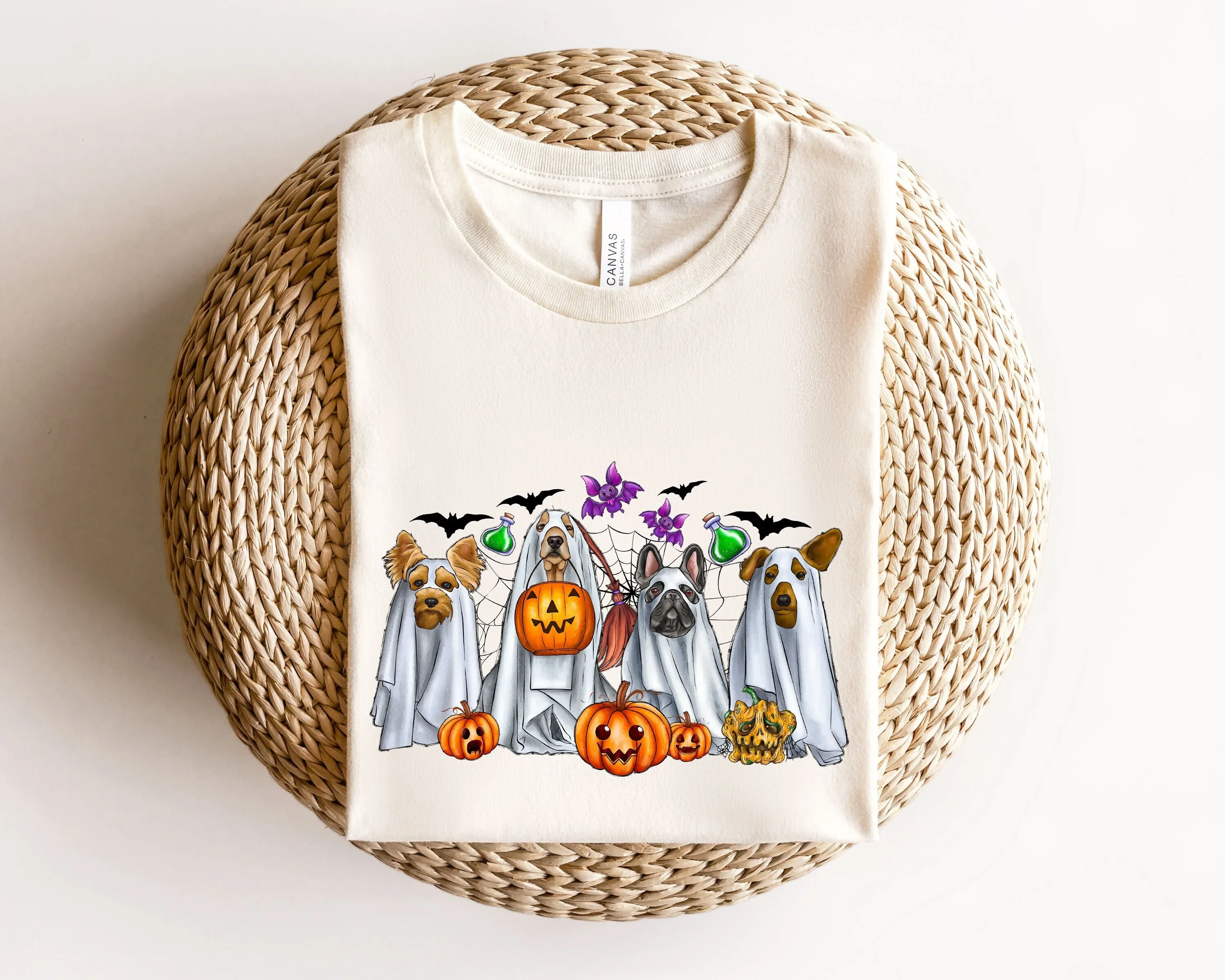 Толстовка с собакой-призраком Хэллоуин бык лист в стиле ретро