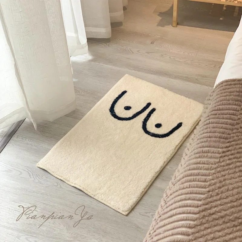

Funny Beige Carpet Anti-slip Floor Mat Ins Nordic Doormat Soft Comfortable Absorbent Living Room Entrance Door Home Decoration