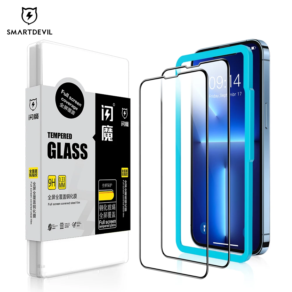 SmartDevil Tempered Glass Screen Protector For iPhone 13 Pro Max Full Cover Glass For iPhone 13 mini HD Anti Blue Light