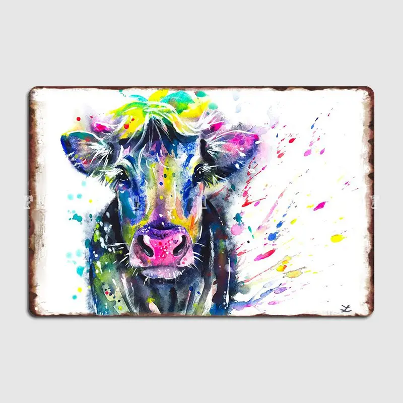 

Fancy Cow Poster Metal Plaque Funny Mural Club Party Plaques Tin Sign Poster