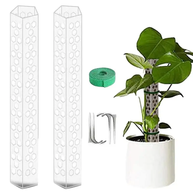 Moss Pole Plant Stakes New Stackable Transparent Plant Stakes Plant Support For Indoor Plants Work With Sphagnum Moss