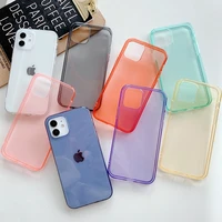 candy color transparent silicone phone case for iphone 12 11 13 pro max 7 8 plus x xr xs max 7 se 2020 fashion clear soft shell