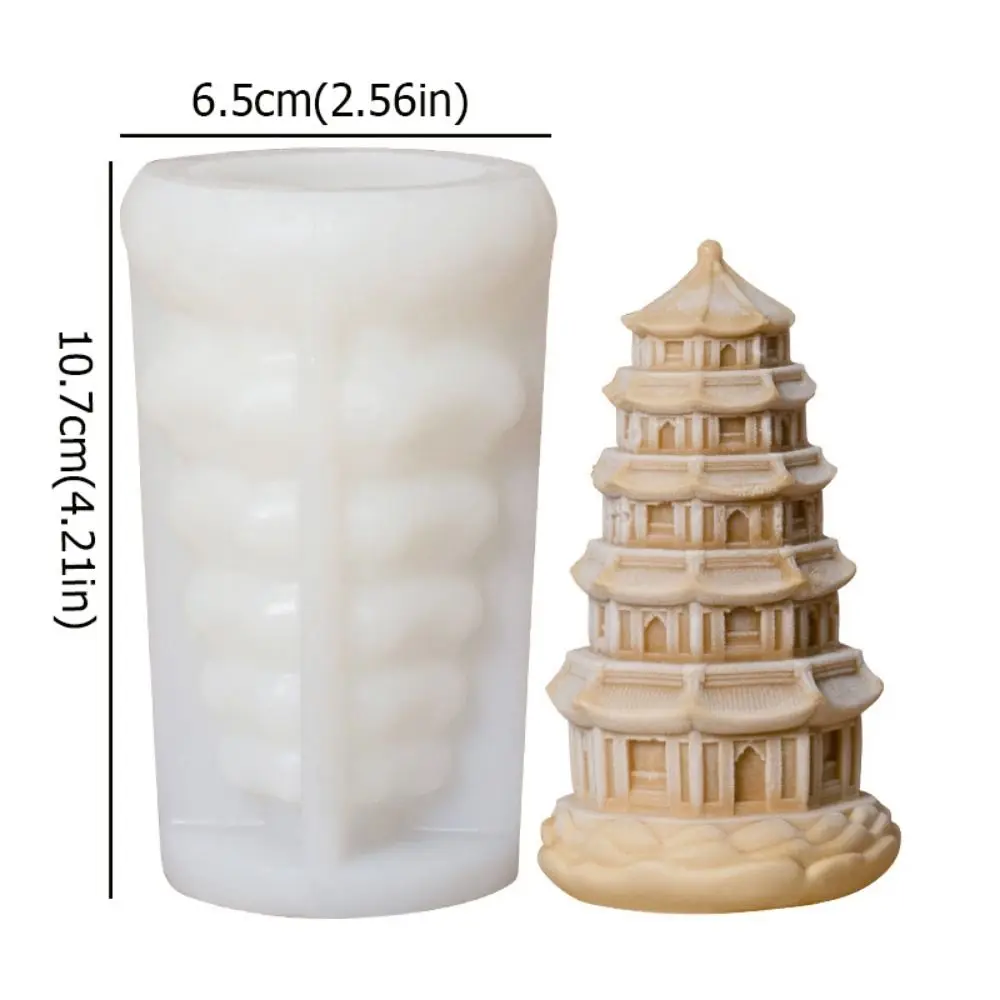 Силиконовая форма в китайском стиле Longhua Tower имитация 3D желе для пудинга ручной