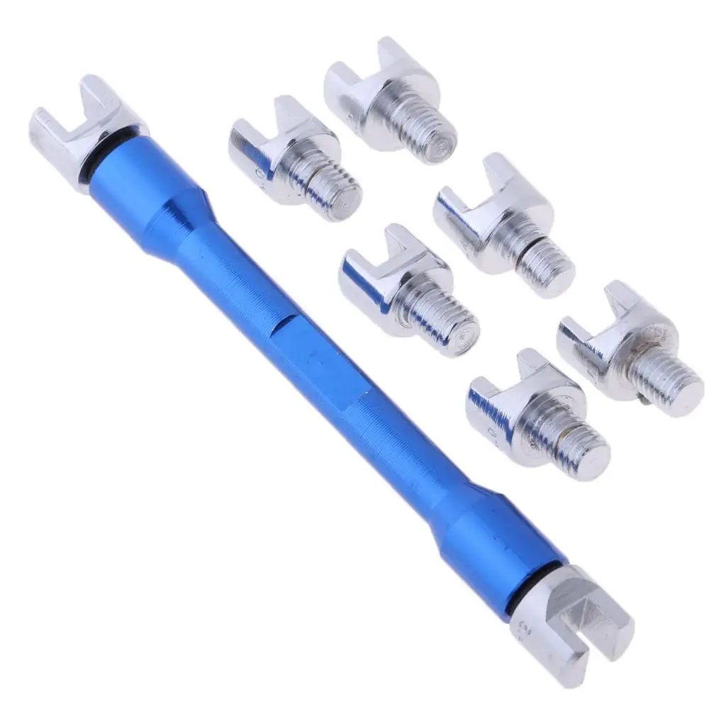 

1 комплект, ключ для спиц колес мотоцикла, инструменты для ремонта ручек, 8 размеров 5,4 мм-6,8 мм для мотоцикла