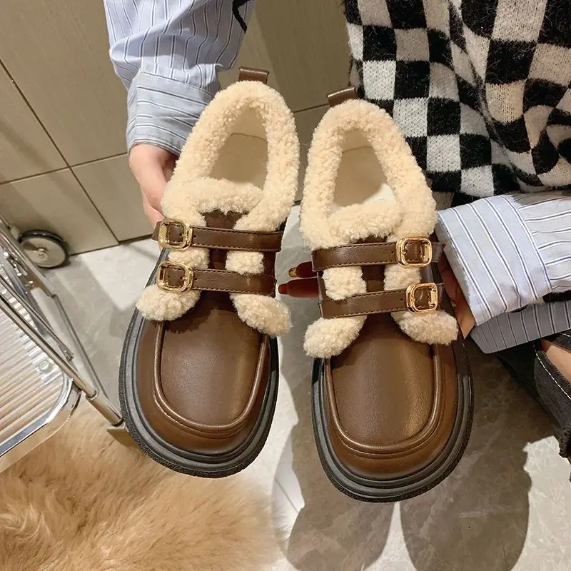 

Lisapie женские модные туфли на толстой подошве в стиле ретро Мэри Джейн сохраняющие тепло тонкие маленькие кожаные туфли в японском стиле Лол...