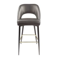 modern factory custom pu leather bar stool taburete de bar de cuero metal bar high chair hotel hotel