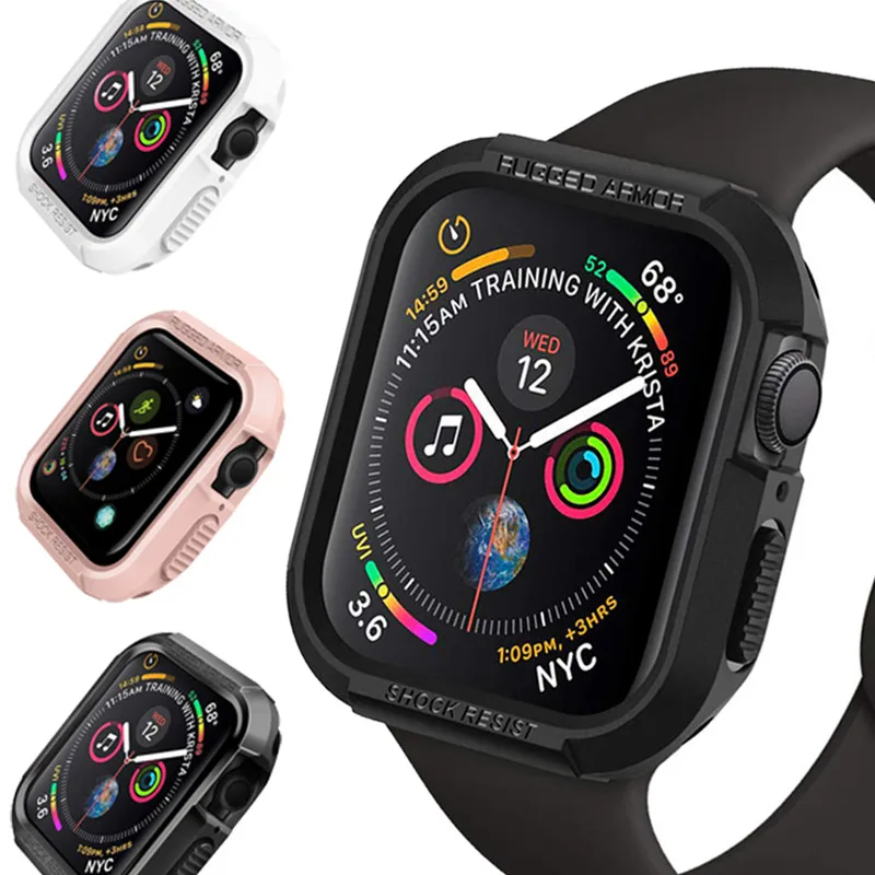 

Rugged Armor watch case for Apple Watch series 7 6 SE 4 iwatch band 44mm 40mm Variation Shockproof Protective cover Accessories