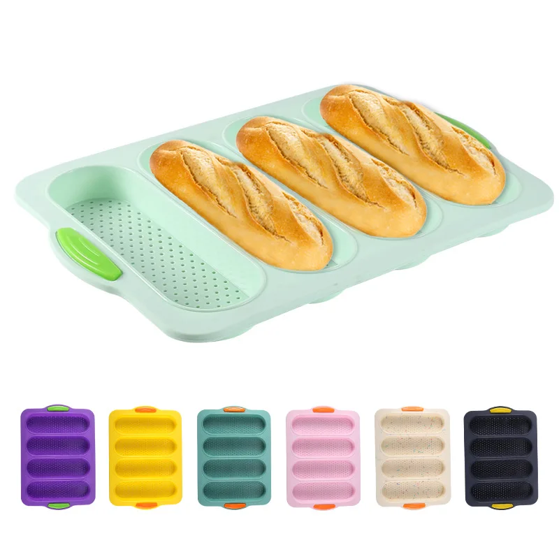 

Silicone Mold Baguette Pan-Non-Stick Perforated French Bread Pan Forms Hot Dog Molds Baking Liners Mat Bread Mould Baking Pans
