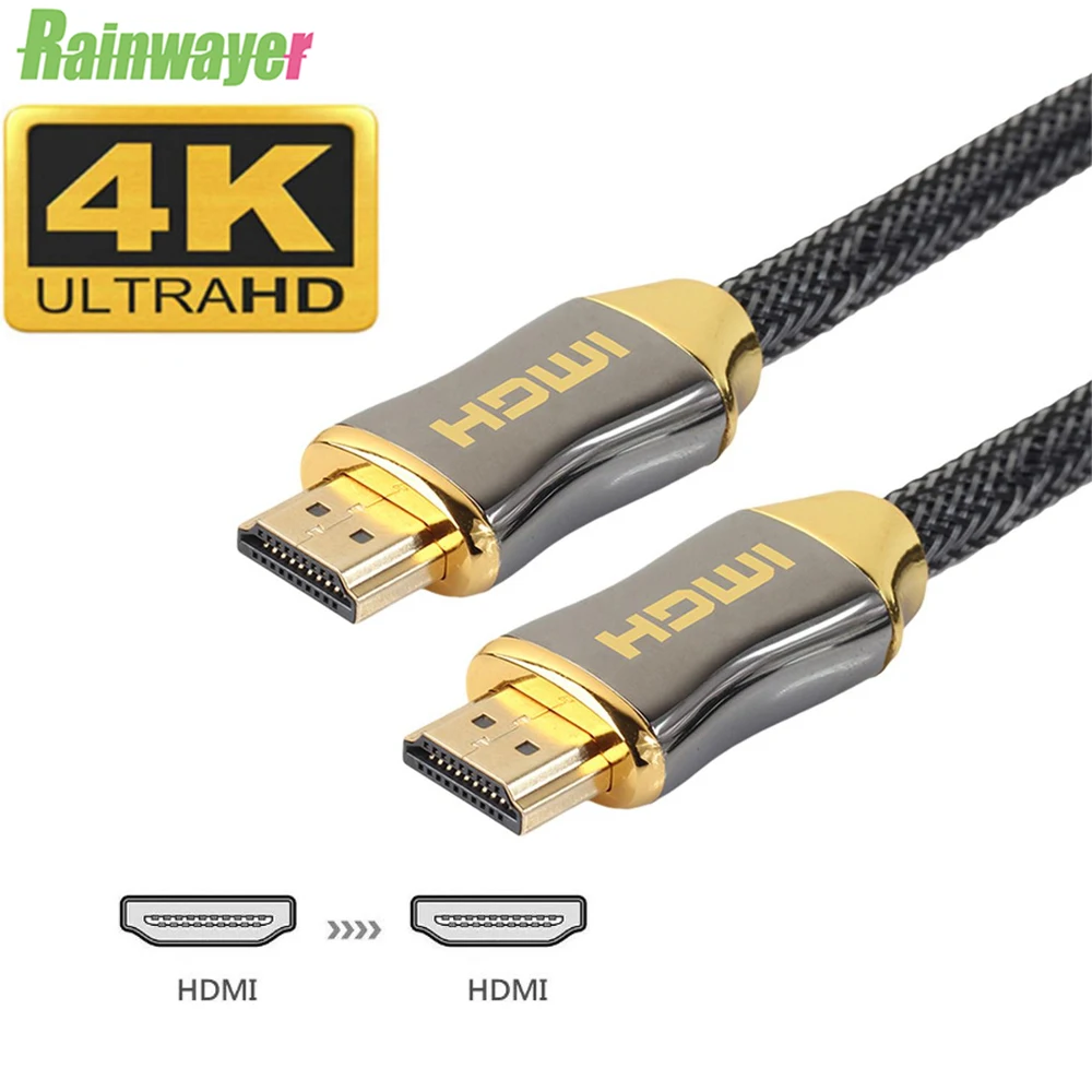 

4K 60Hz HDMI-compatible To HDMI-compatible Cable High Speed 2.0 Golden Plated Connection Cable Cord for UHD FHD Xbox PS3/4 TV
