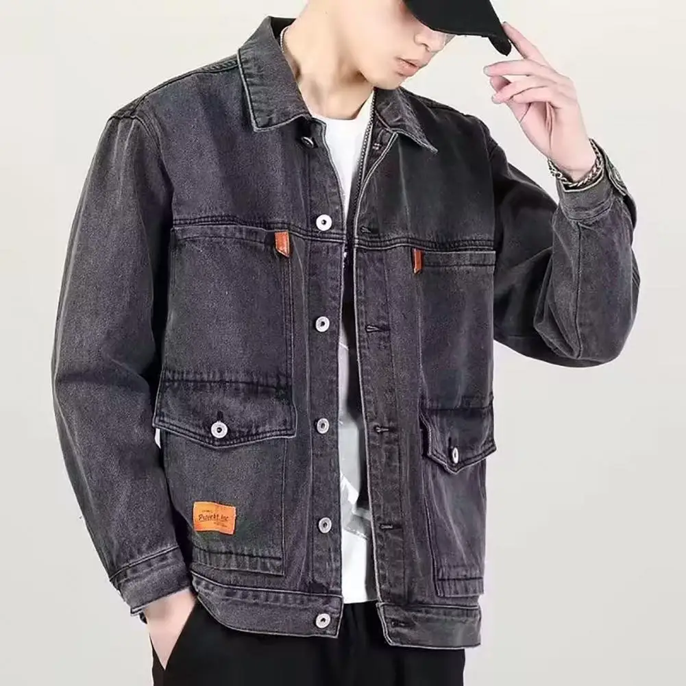 

Jacket For Autumn Coat Jacket Autumn Daily Men Men Casual Cardigan Hip Denim Men Trendy Hop Wear Loose