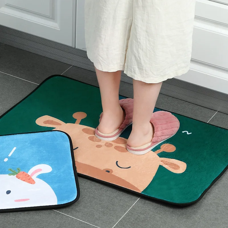 

Quick Absorbent Bath Mat Cartoon Pattern Non-slip Bathroom Carpet Bathtub Side Floor Rugs Shower Room Doormat Toilet Foot Pad