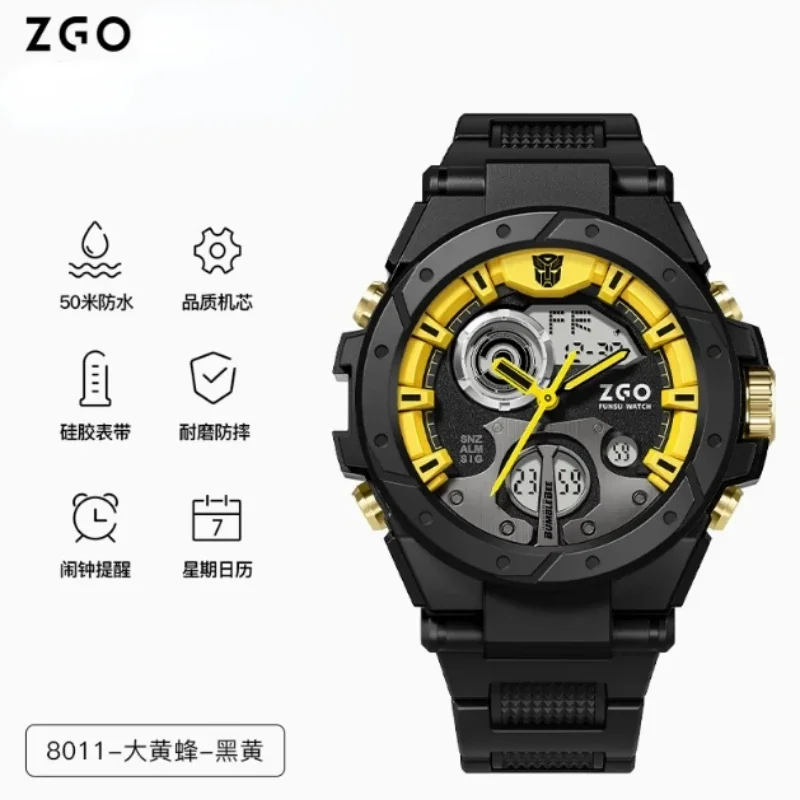 ZGO Joint Classic Animation Optimus Prime Механические детские часы Bumblebee Светящиеся электронные