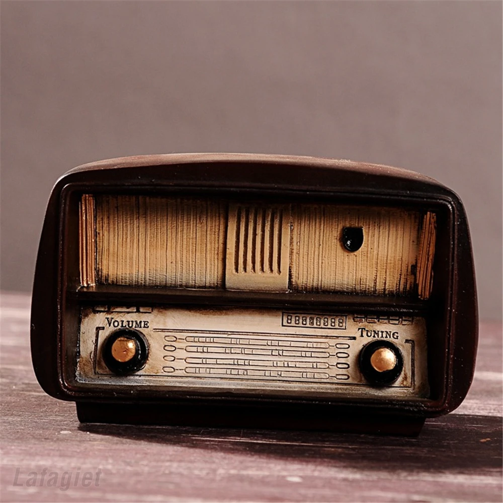 

Винтажный Радио Ремесло кулер для вина в бар Домашний Декор ретро ностальгические украшения Смола Радио Модель античный креативный подаро...