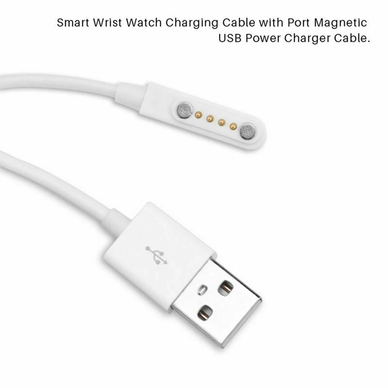Фото 1 шт. зарядный кабель - магнитный зарядный кабель USB 2.0, 4-контактный, для умных часов KW88-F(x) №2