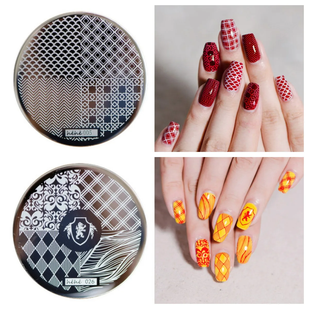 

1Pc Round Nail Stamping Plate Checkerboard/Geometric Stainless Steel Image Stencils 5.5CM Black&White Printing Nails Decor Tool*