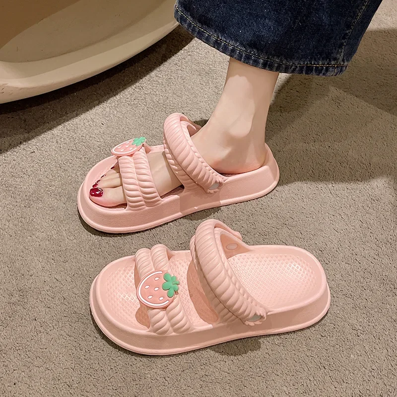 Сандалии женские для дома мягкая нескользящая подошва летние тапочки пляжные