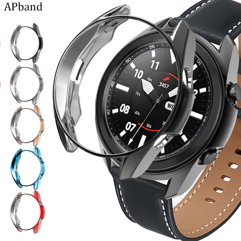 Чехол для Samsung Galaxy watch 3 45 мм 41 мм, Мягкий бампер из ТПУ с покрытием для samrtwatch 41 45 мм, защитный чехол для смарт-часов, аксессуары
