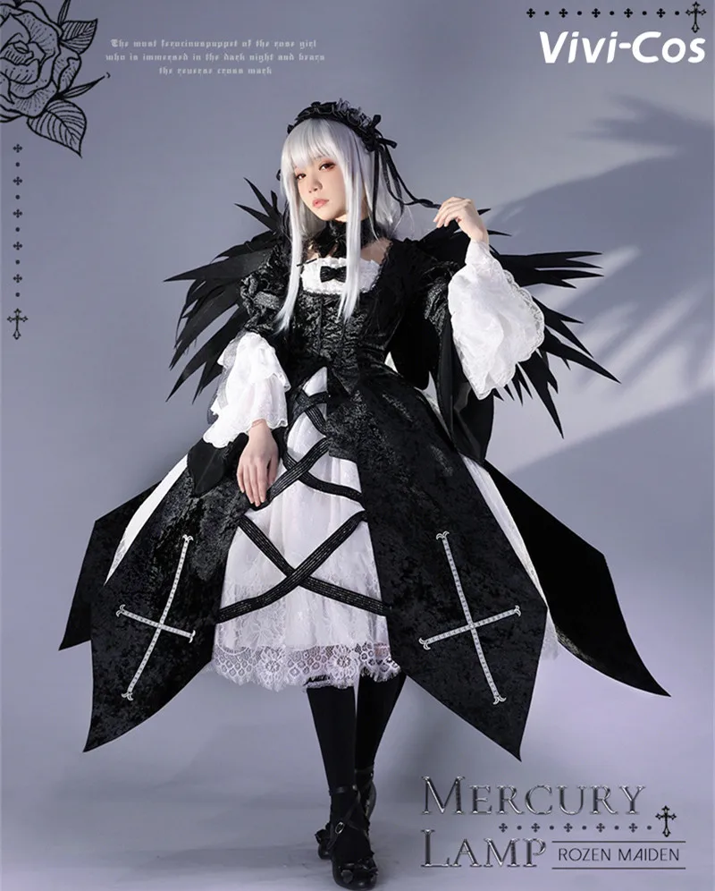 

Vivi-Cos аниме Rozen Maiden женское белое платье, готический стиль, косплей, женские костюмы, Хэллоуин, ролевые игры