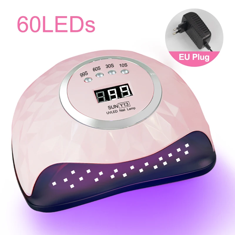 

УФ светодиодный Сушилка для ногтей для маникюра 60 Светодиодный Гель-лак для быстрого отверждения с умным автоматическим сенсором ЖК-диспле...