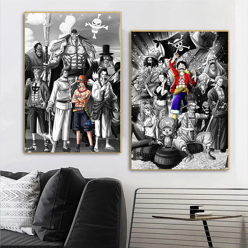 Японское аниме One Piece Холст Картина классная фигурка Луффи плакаты и принты