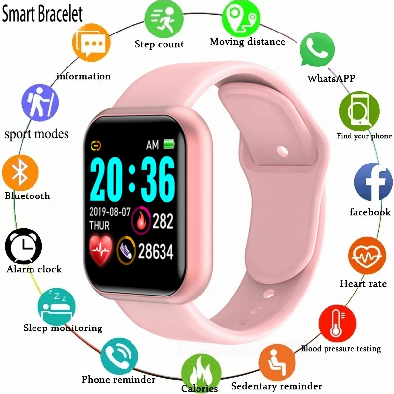 

Y68 D20s wristbands Multifunctional Smart Watch Women Men Bluetooth Connected Phone Music Fitness Sports Bracelet Sleep Monitor
