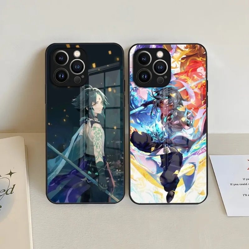 Чехол для телефона Genshin Impact Xiao закаленное стекло IPhone 13 14 12 11 Pro XS Max Plus Mini X XR 8 7 6s SE2020