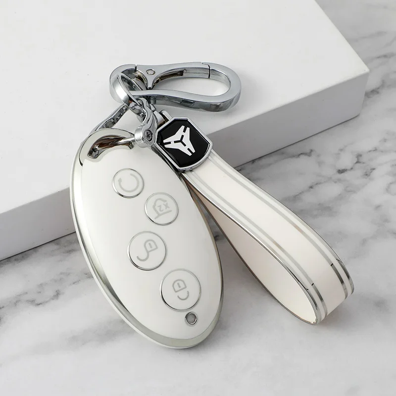 

TPU Car Remote Smart Key Cover Case Key Bag Shell for BYD Song Max Yuan S7 Qin 80 Holder Protedctor Keychain Accessories