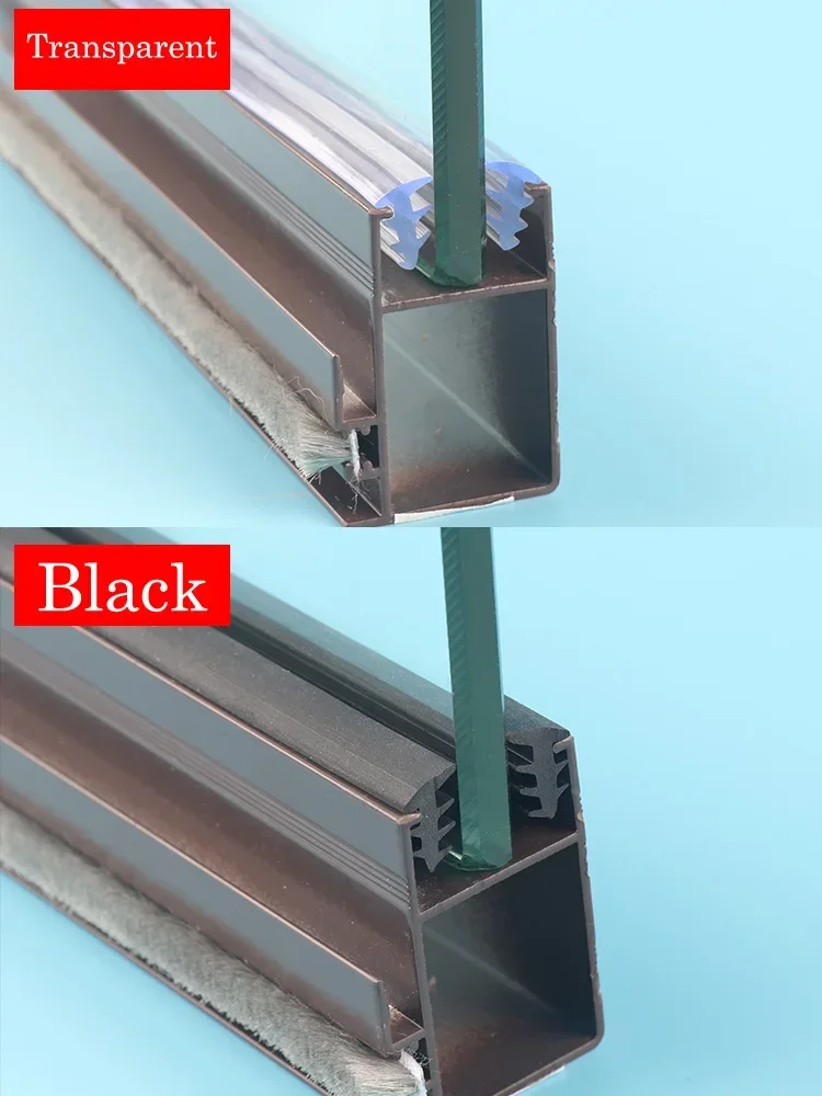 1/2/3/4/5 м резиновая уплотнительная лента для дверей и окон черная/прозрачная