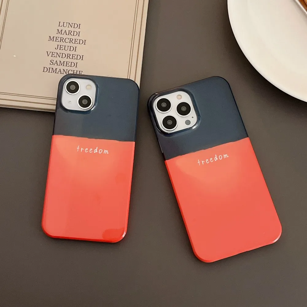 

Orange Black Color Matching Pattern Case For iphone 11ProMax 11 12Pro 12 13ProMax 13 XS X XR XSMAX Soft Shell