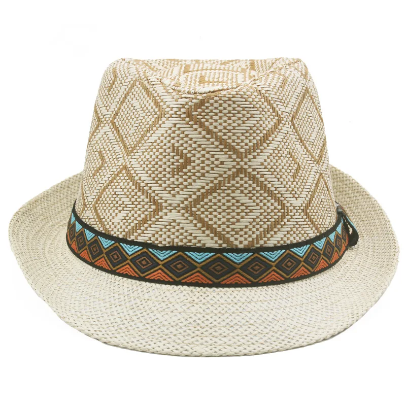 

Panama Hat Straw Men Summer Sun Beach Accessory Wide Brim UV Protection Cap For Holiday Outdoor