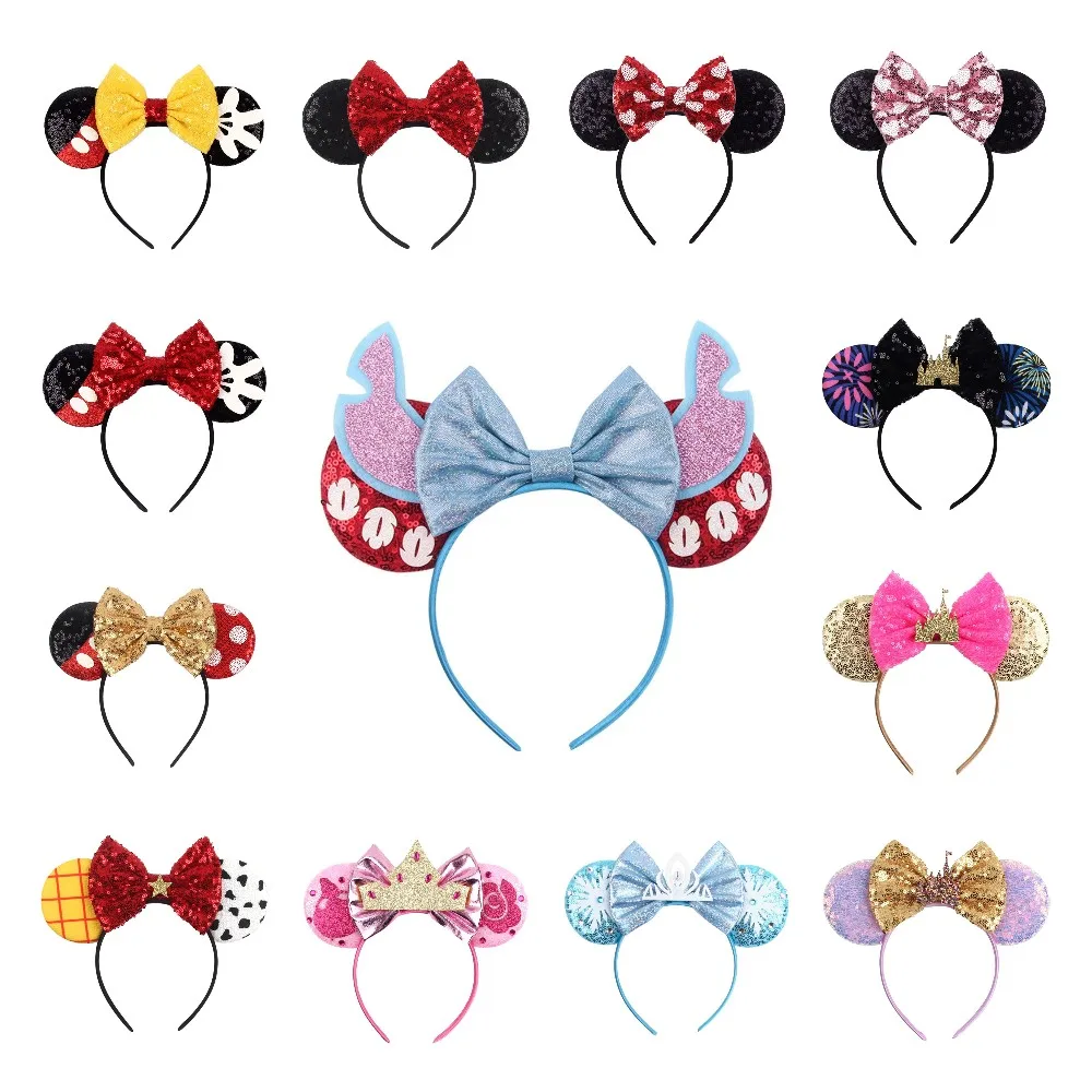 Children Headban Girls Mouse Ear Sequins Hair Accessories Baby Kids Christmas Princess Hair Band Hairbows for Girls