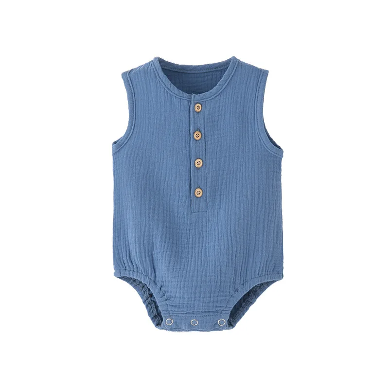

Baby Bodysuits Summer Sleeveless Good Soft Skin Clothes 100% Cotton Gauze Onepieces Macacão Infantil Muslin Jumpsuit Mamelucos