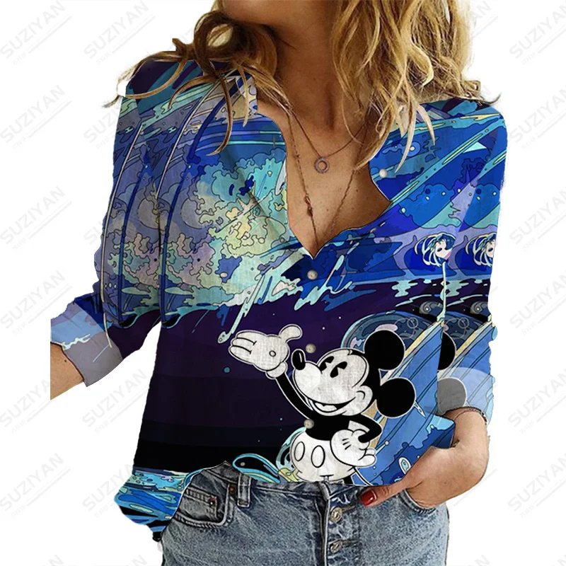

Женская блузка с длинным рукавом и принтом Микки Диснея