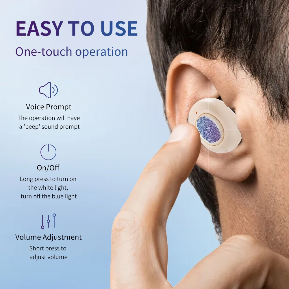 1 пара невидимый цифровой слуховой аппарат с зарядкой от USB |