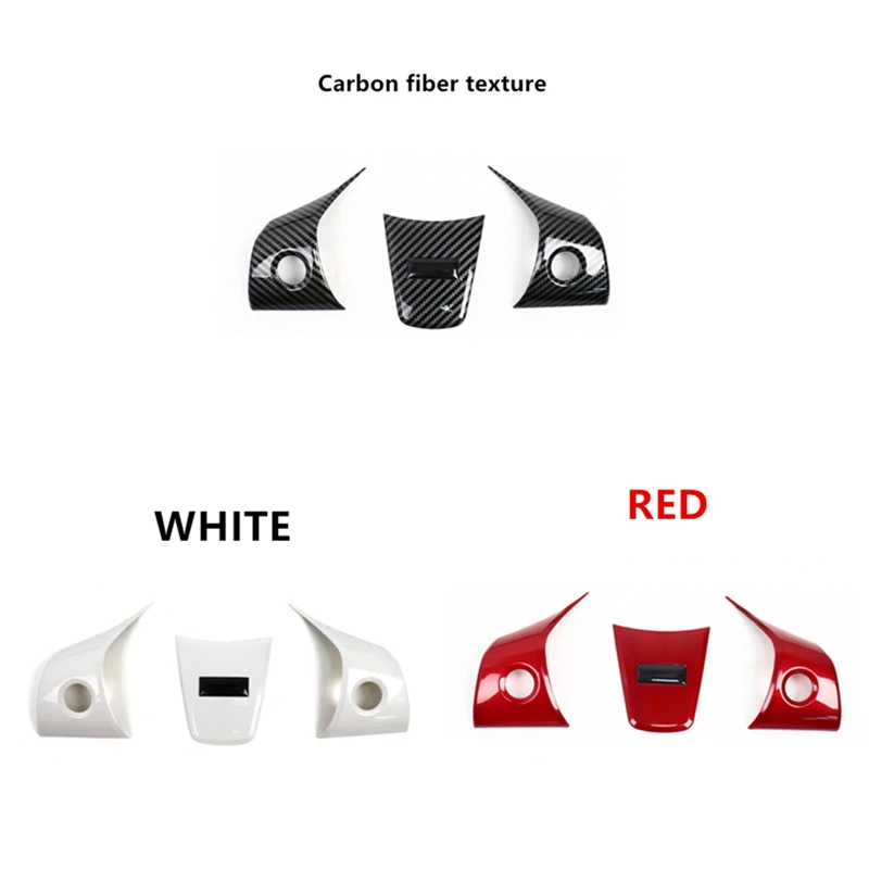 

ABS Carbon Fiber Steering Wheel Patch Decoration For 2018-2023 Tesla Model 3 Model Y Interior Modified Car Accessories