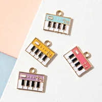 10pcs enamel piano charm gold plated pendant jewerly making bracelet findings women necklace earrings accessories craft diy