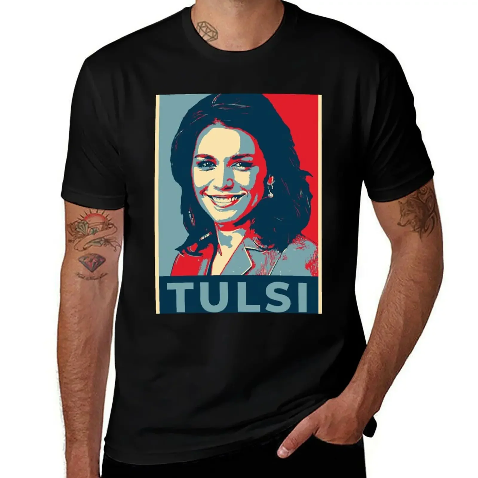 Футболка Tulsi Gabbard блузка летняя рубашка хлопковые мужские футболки мужская