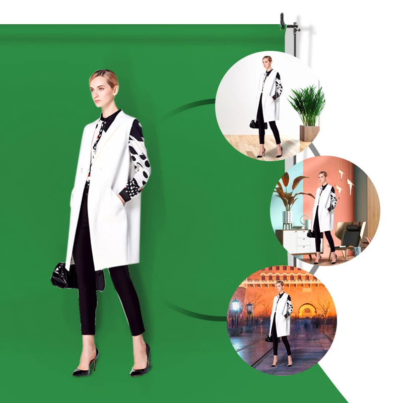 Ulanzi фон для фотосъемки с густым гладким муслиновым хлопковым зеленым экраном