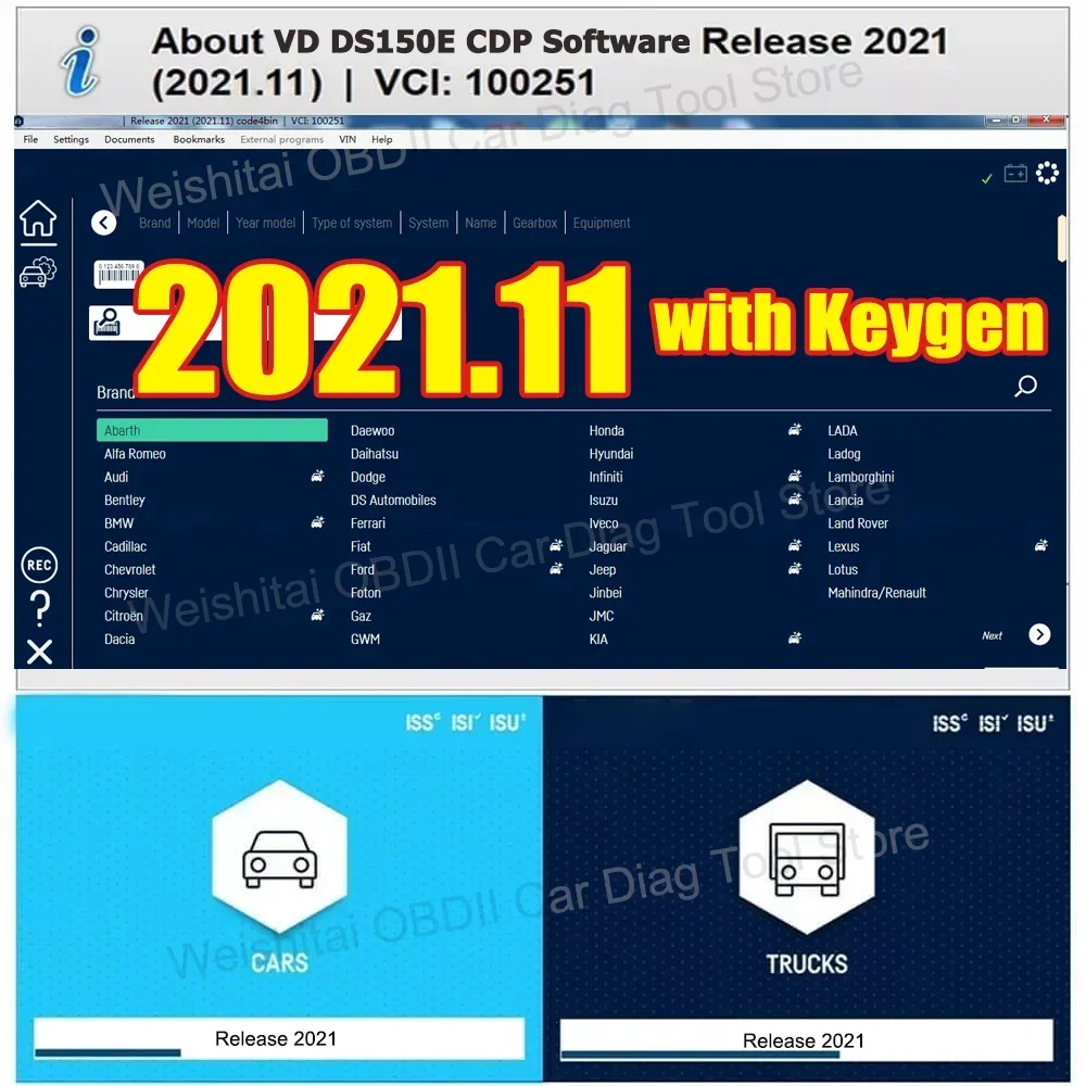 2024 Obd Obd2 Diagnostic VdIJk Autocoms Pro Vd Ds150e Cdp 2021.11 KEYGEN TNESF DELPHIS ORPDC Автомобили Грузовики Сканер