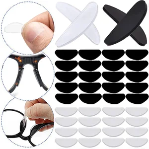 Imported 20 Pairs Glasses Nose Pads Adhesive Silicone Nose Pads Non-slip White Thin Nosepads for Glasses Eyeg