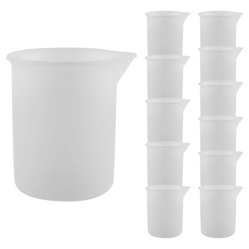 

Silicone Measuring Cups For Resin, 12 100Ml Silicone Measuring Cups, Nonstick Silicone Mixing Cups For Casting Molds, Slime, Art