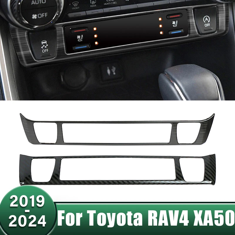 

Stainless Car Central Control Panel Cover Seat Heat Button Trim For Toyota RAV4 XA50 2019 2020 2021 2022 2023 2024 RAV 4 Hybrid