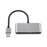 2022 brand new grey v230 usb3 0 to hdmi vga 2 in 1 converter supports usb2 0 and 3 0 output 1080p resolution 10 cm